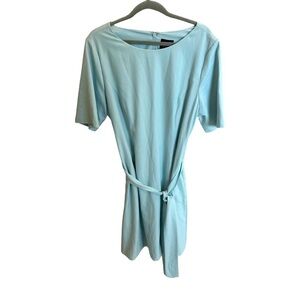 ALEX MARIE SHORT SLEEVE BABY BLUE BELTED DRESS SIZE 16 NEW WITH TAGS